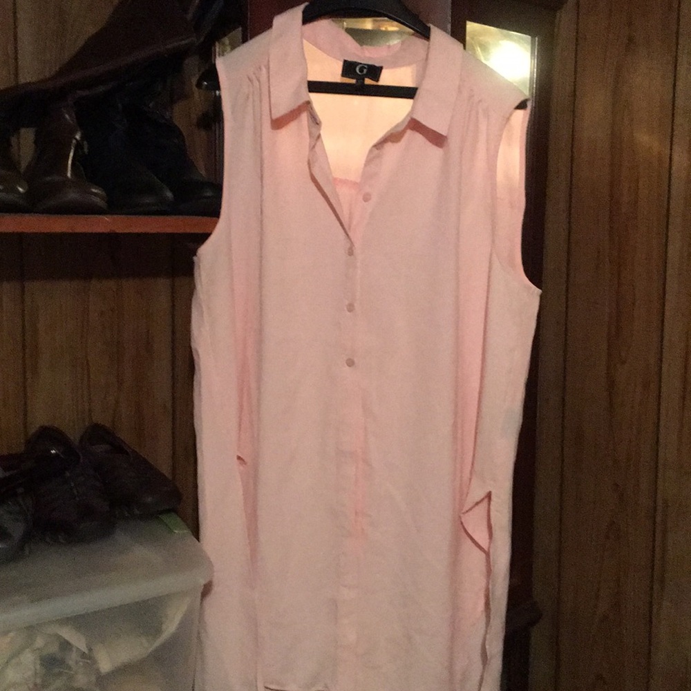 G by Giuliana Pink button down tunic
